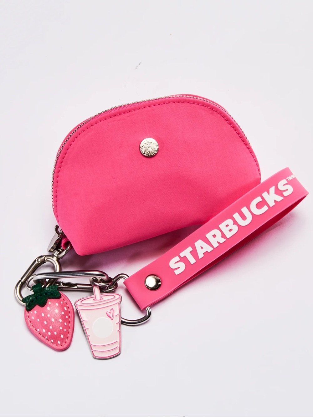 Starbucks Pink vibes Collection Pouch Wristlet Keychain - NWT, Pink Drink